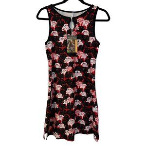 Nuu Muu Womens Ruu-Muu Activewear A Line Dress Pockets Size S NWT Red Floral